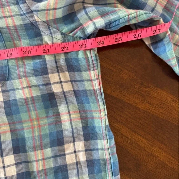 VINEYARD VINES Slim Fit Tucker Shirt Long Sleeve Button Down Blue Plaid- Large - Picture 9 of 12